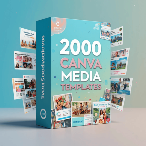 2000 Canva Social Media Templates | Ready-to-Use Designs for All Niches cover image.