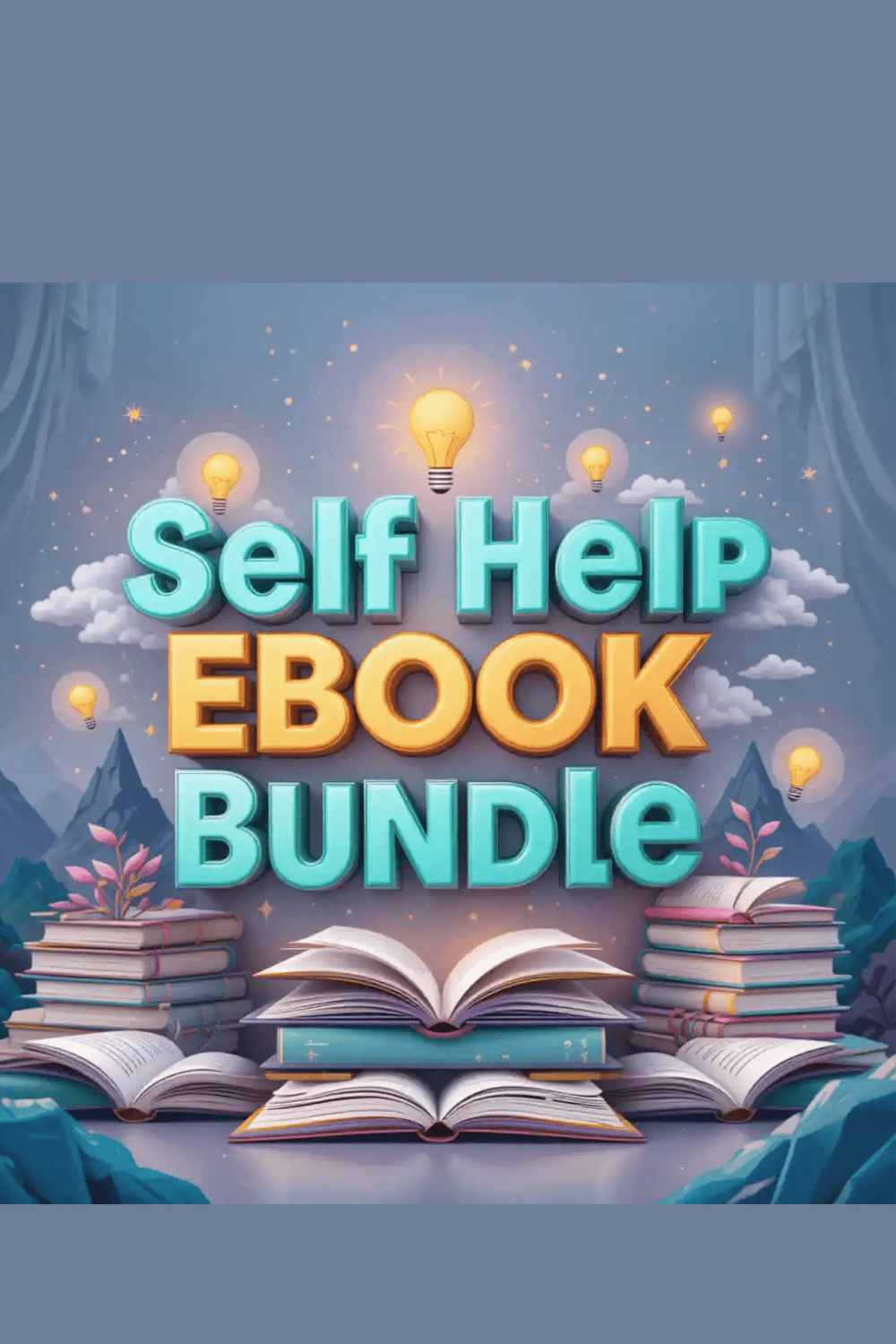Self Help eBook Bundle – Transform Your Life with Powerful Guides on Mindset, Success & Personal Growth pinterest preview image.