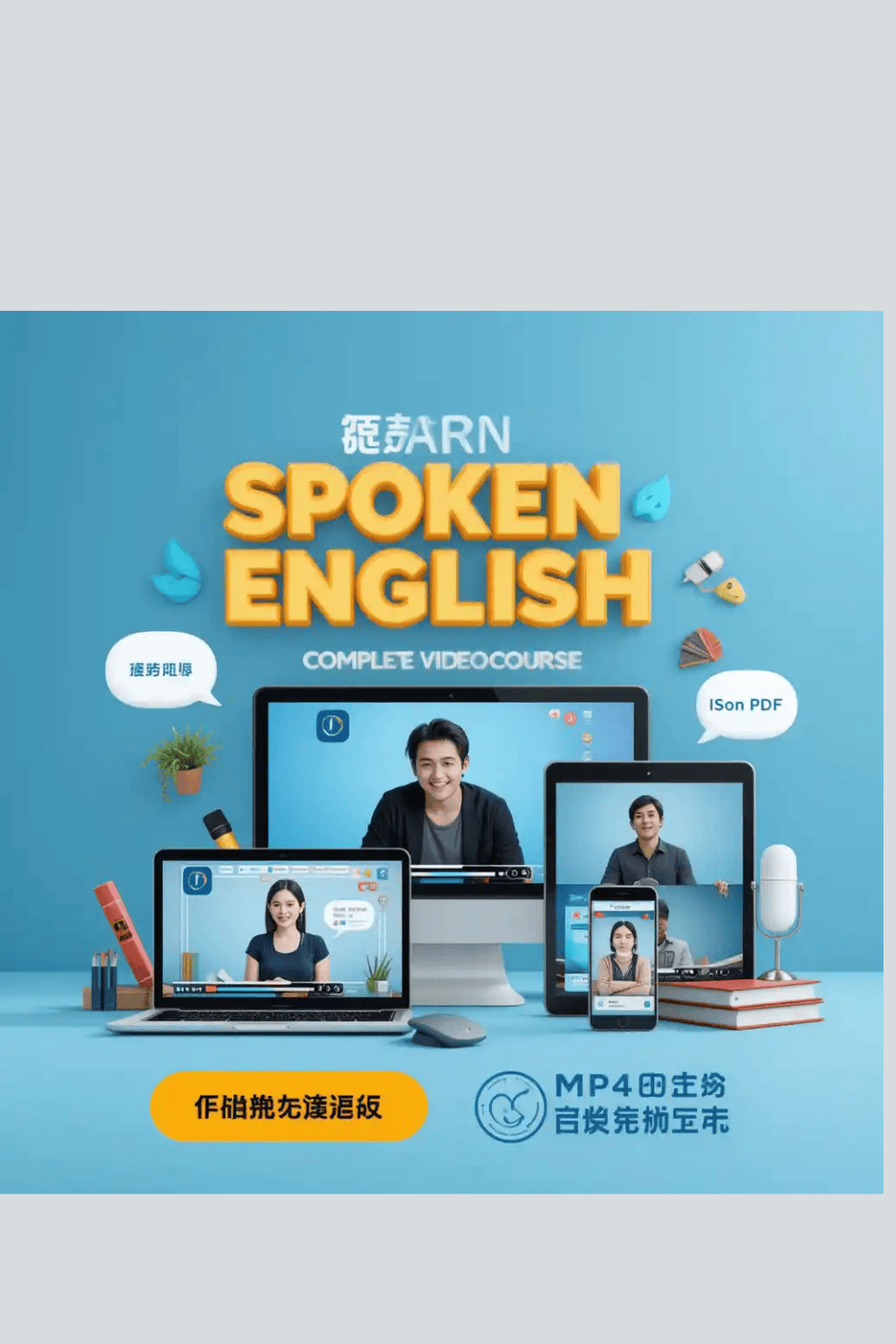 Spoken English Video Course – Learn to Speak Fluent English with Confidence (Beginner to Advanced) pinterest preview image.