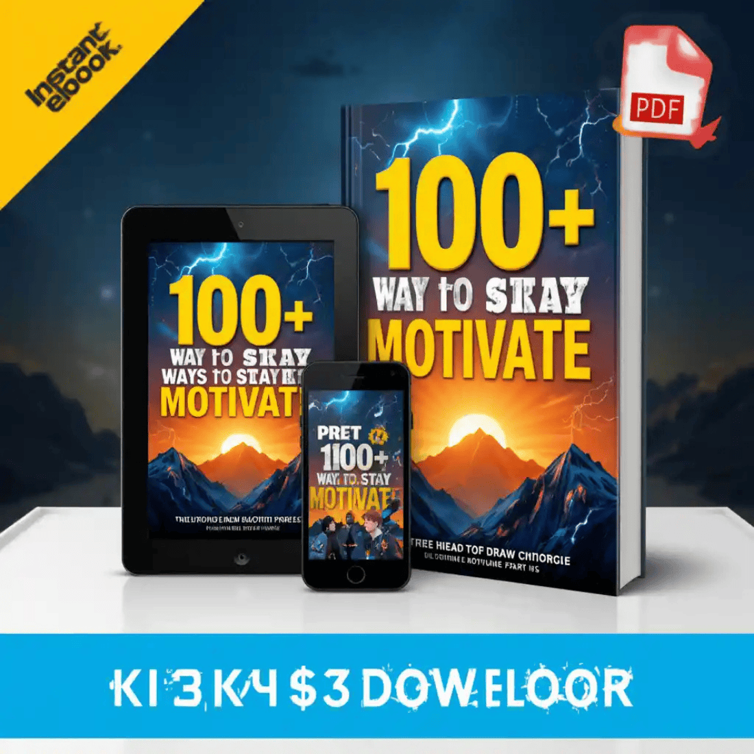 Motivation eBook – 100+ Powerful Ways to Stay Focused, Inspired & Driven Every Day preview image.