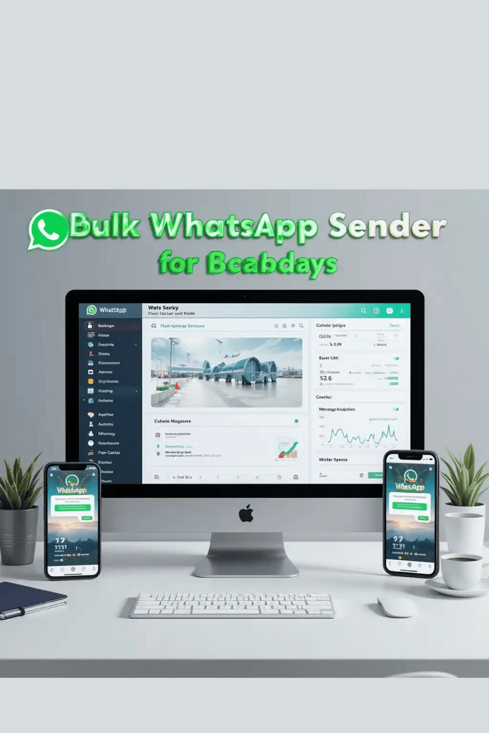 Bulk WhatsApp Sender Software – Automated Campaigns & Message Broadcasting Tool pinterest preview image.