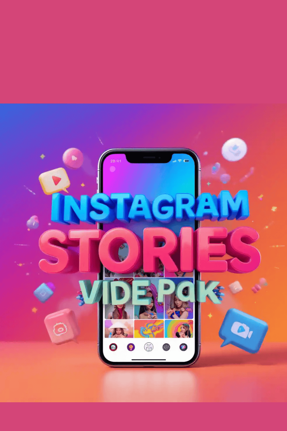 Instagram Stories Video Pack – 100+ Engaging Ready-Made Stories pinterest preview image.