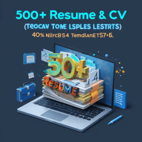 500+ Professional Resume & CV Templates – Instant Download cover image.