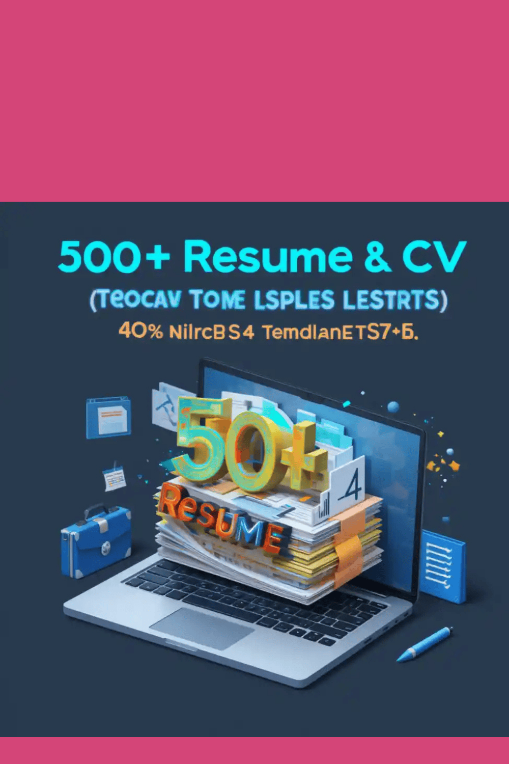 500+ Professional Resume & CV Templates – Instant Download pinterest preview image.