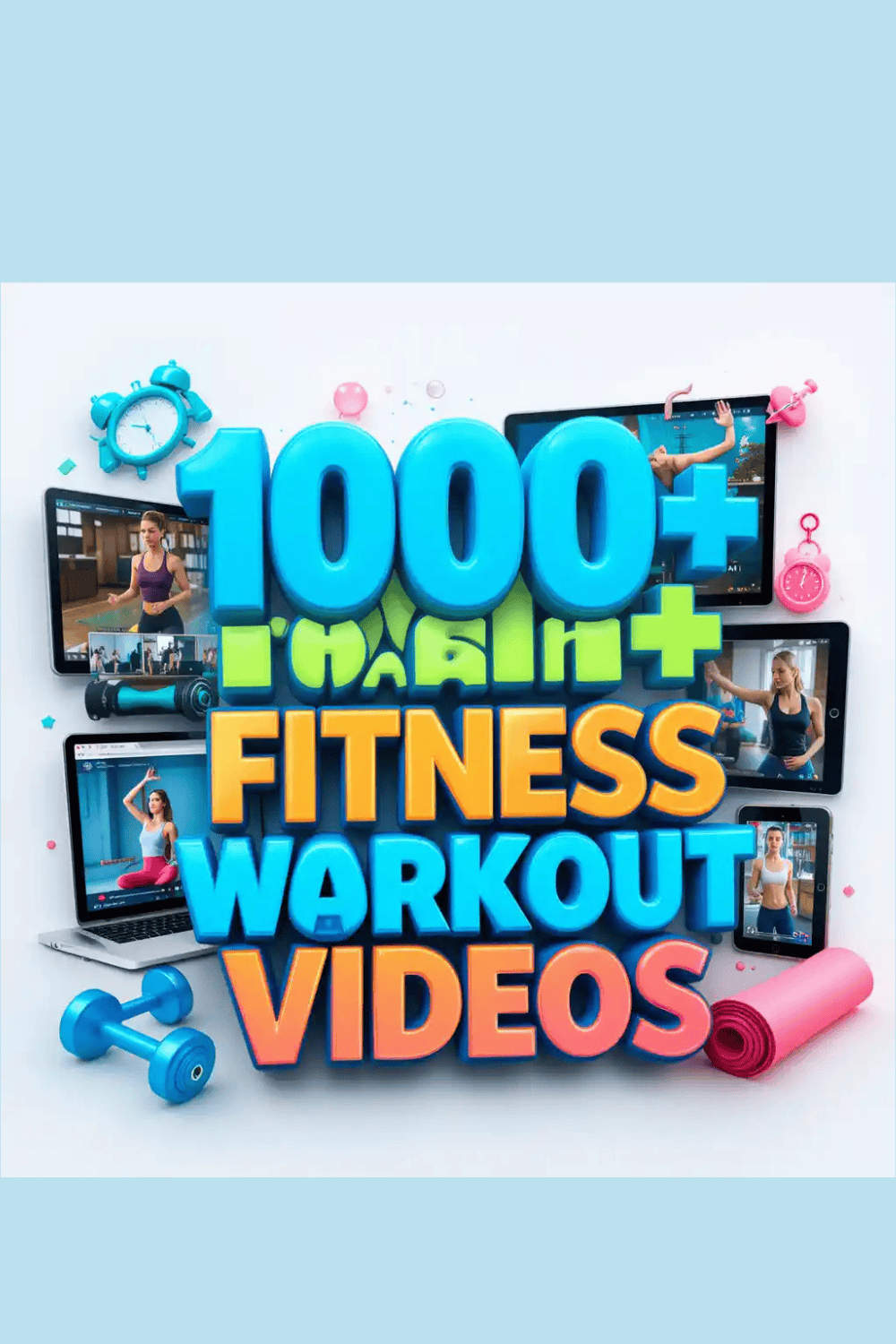 1000+ High-Quality Fitness Workout Videos – Full Body, Yoga, HIIT & More pinterest preview image.