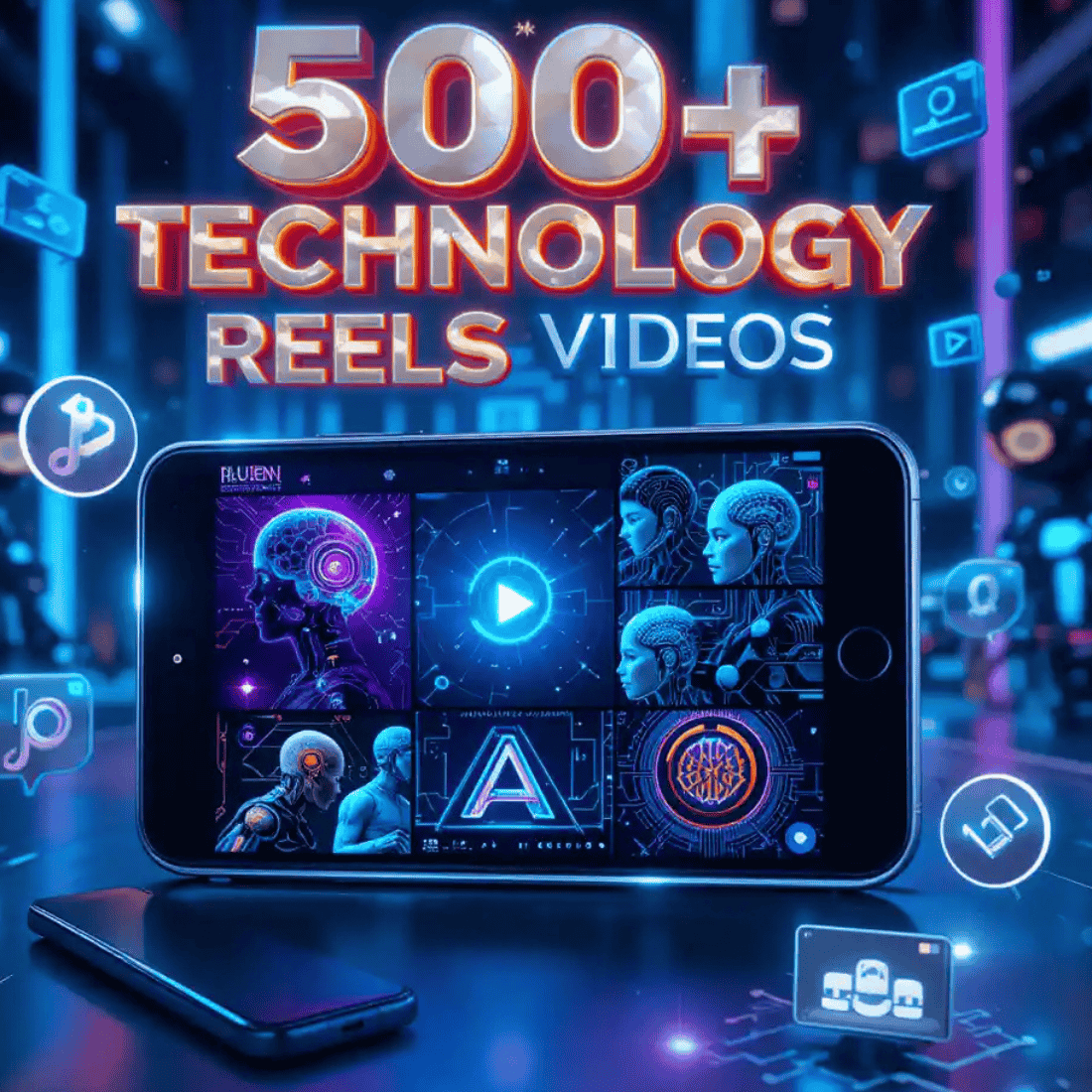 500+ AI Technology Reels Videos Bundle – Viral-Ready Short Videos cover image.