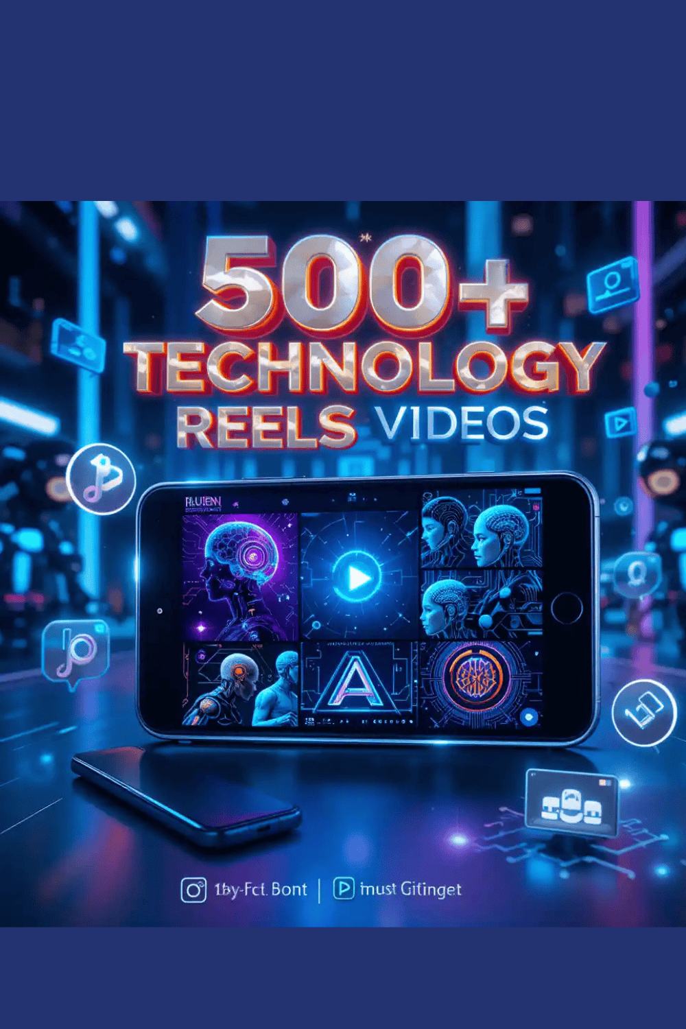 500+ AI Technology Reels Videos Bundle – Viral-Ready Short Videos pinterest preview image.