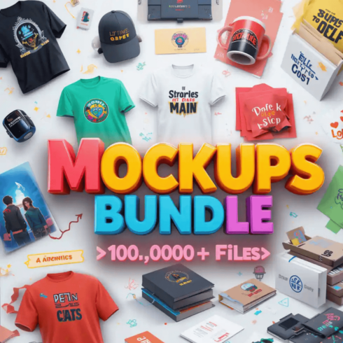 Premium Mockups Bundle – 10,000+ Editable PSD & PNG Files cover image.