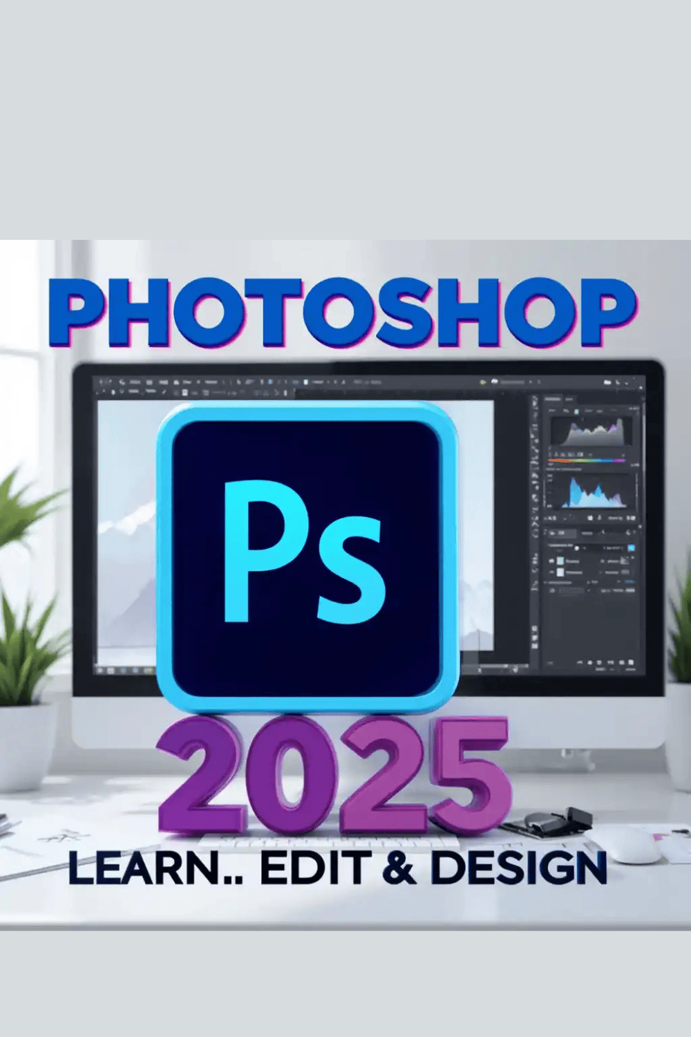 Photoshop Program 2025 – Learn Photo Editing, Graphic Design & Master Photoshop pinterest preview image.