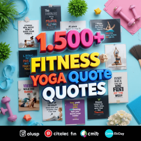 1,500 Fitness & Yoga Quote Images – Motivational Graphics for Instagram, Pinterest & Coaches cover image.