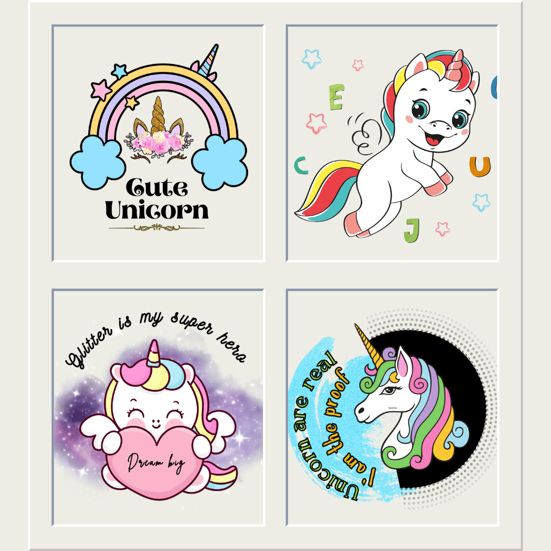 25 unicorn tshirt design for kids preview image.