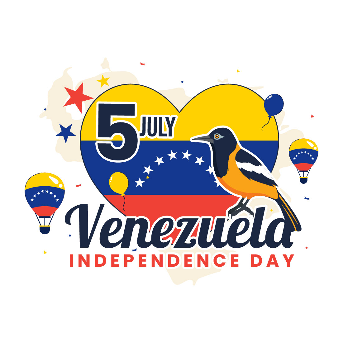 10 Venezuela Independence Day Illustration preview image.