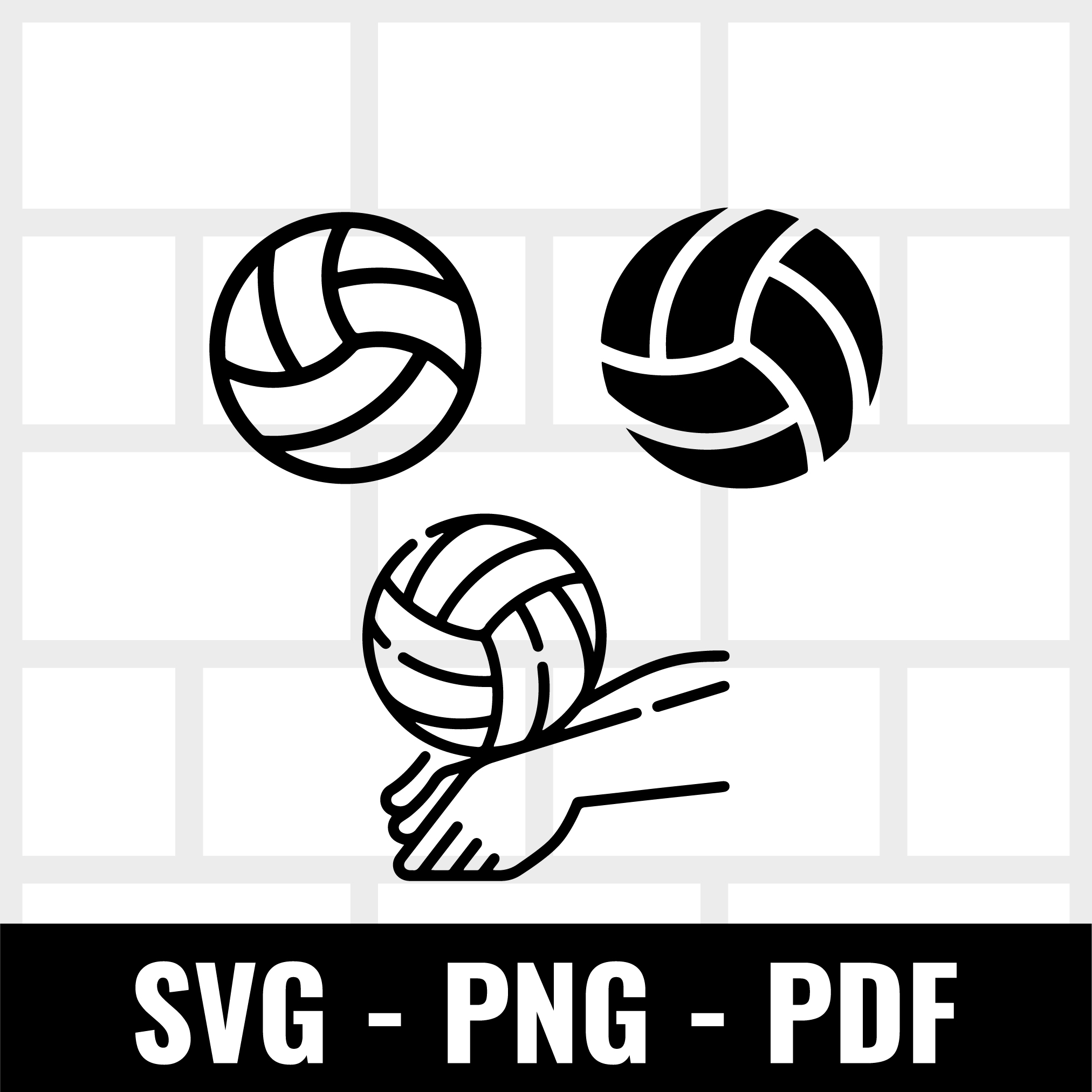 Volleyball SVG Bundle – Sports Ball Clipart for Cricut & Silhouette | Volleyball Player SVG | Team Shirt Design | PNG PDF Cut Files pinterest preview image.