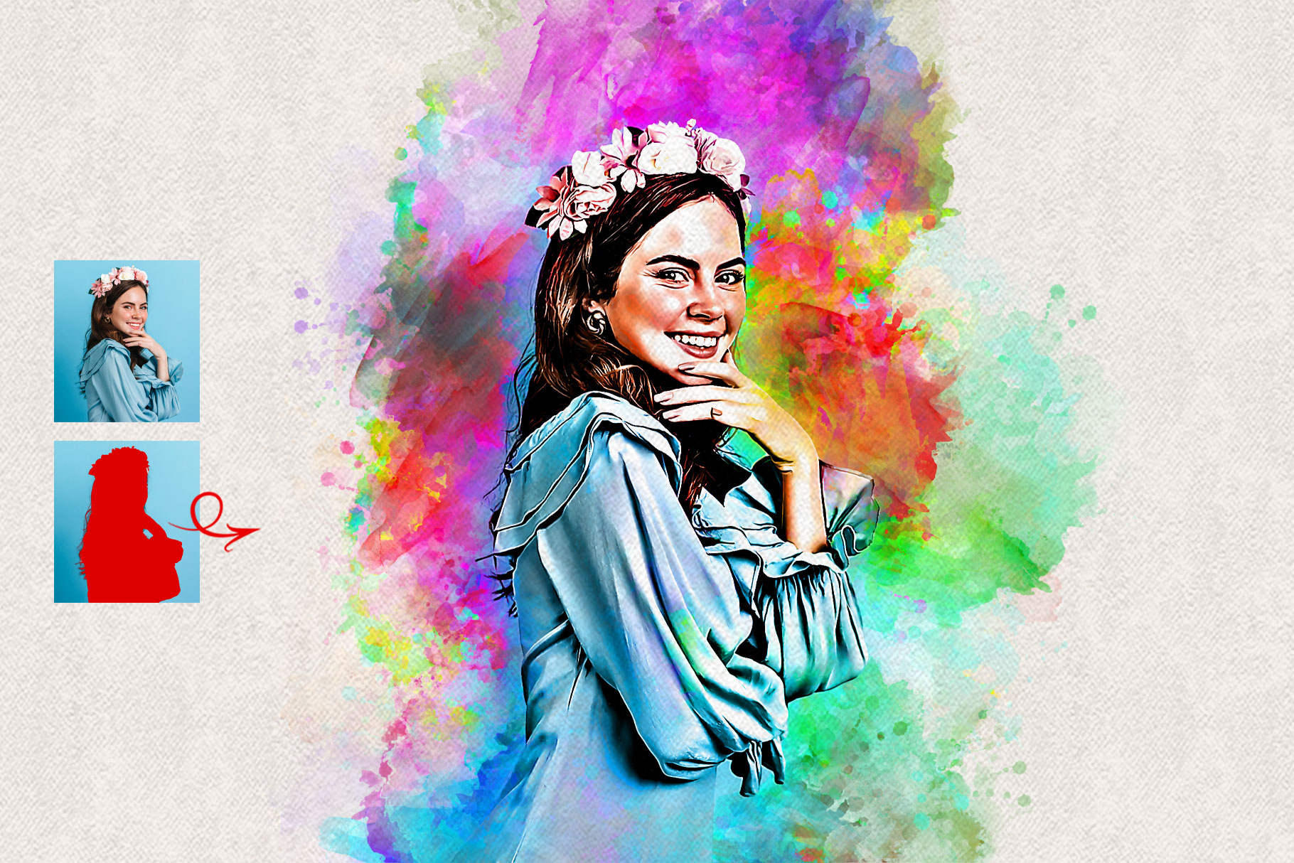 watercolor brush art photoshop action b 624