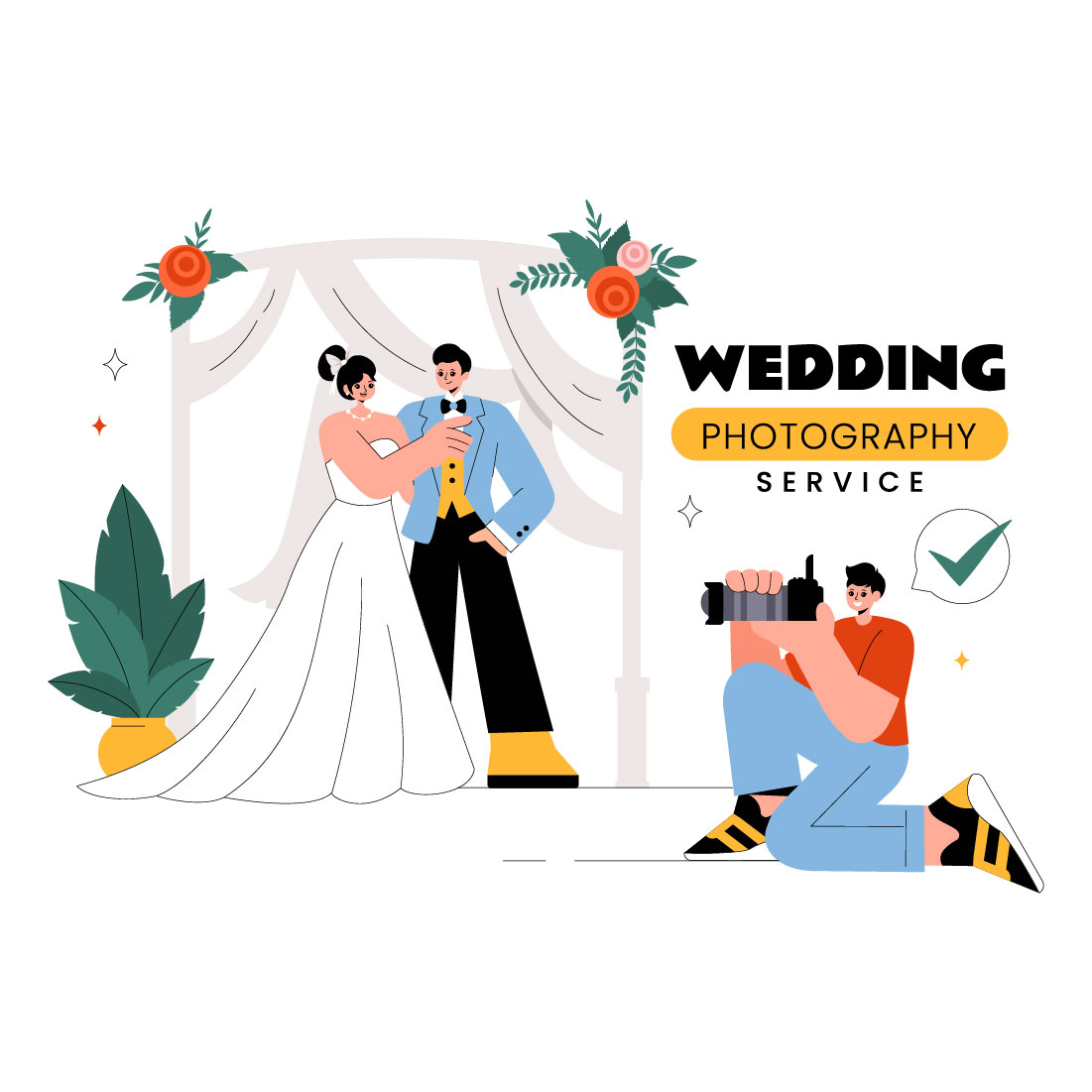 10 Wedding Photography Service Illustration preview image.