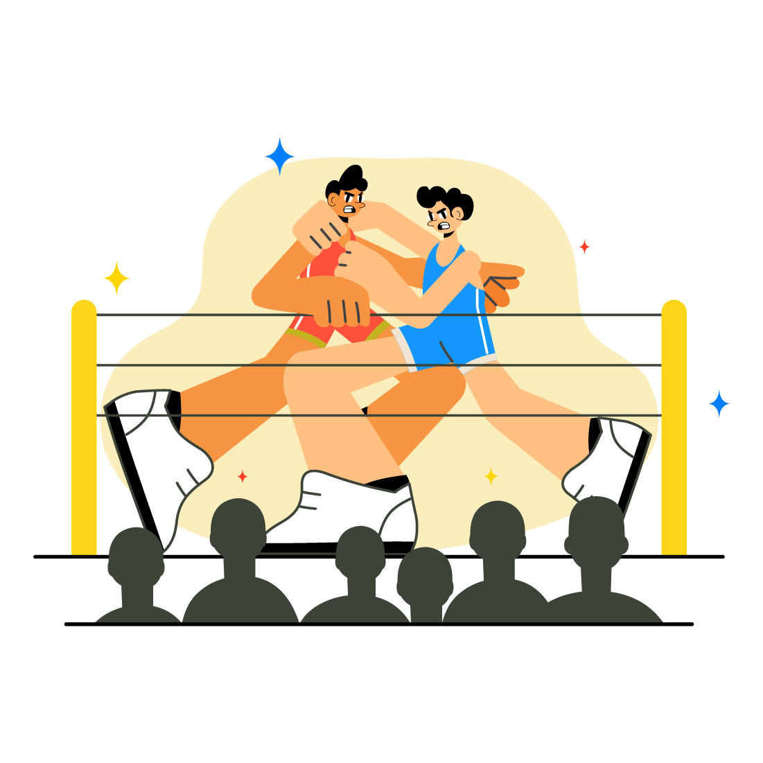 10 Wrestling Sport Illustration preview image.