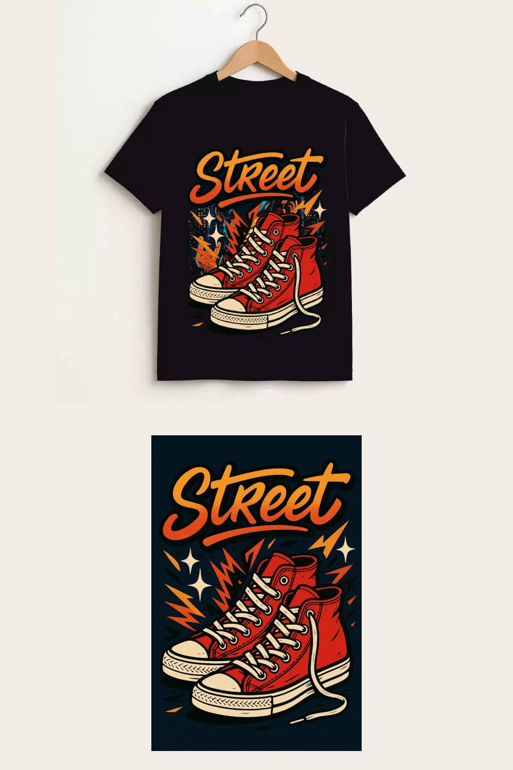 Sneakers T-Shirt Design pinterest preview image.