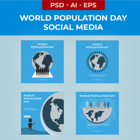 World Population Day Awareness Social Media Design cover image.