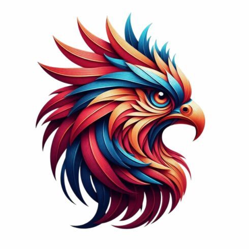 Colorful Eagle Head T Shirt Design cover image.