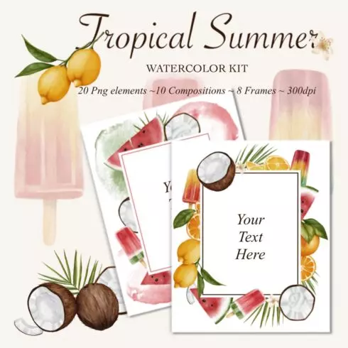 Tropical Summer Watercolor Set cover image.