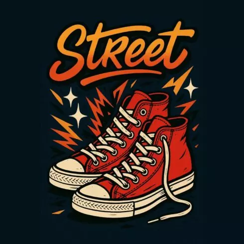 Sneakers T-Shirt Design cover image.