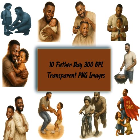 Father Day Clipart Bundle cover image.