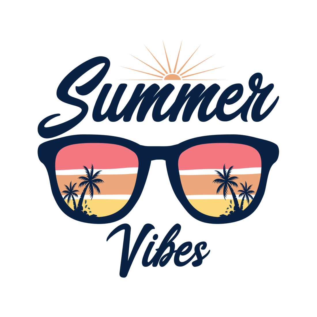 Summer Vibes T-Shirt Design preview image.