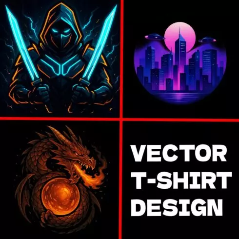 3 Vector T-shirt Design cover image.
