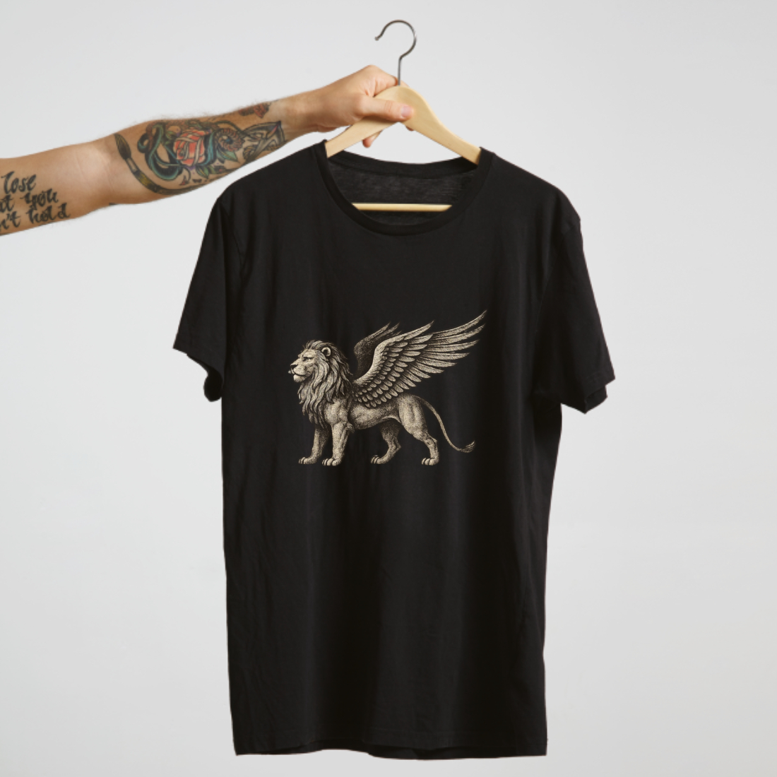 Lion T-Shirt & Logo Design Template | Bold & Majestic Artwork preview image.