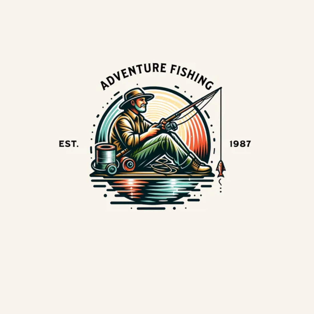 Fishing T-Shirt Design and Logo Design preview image.