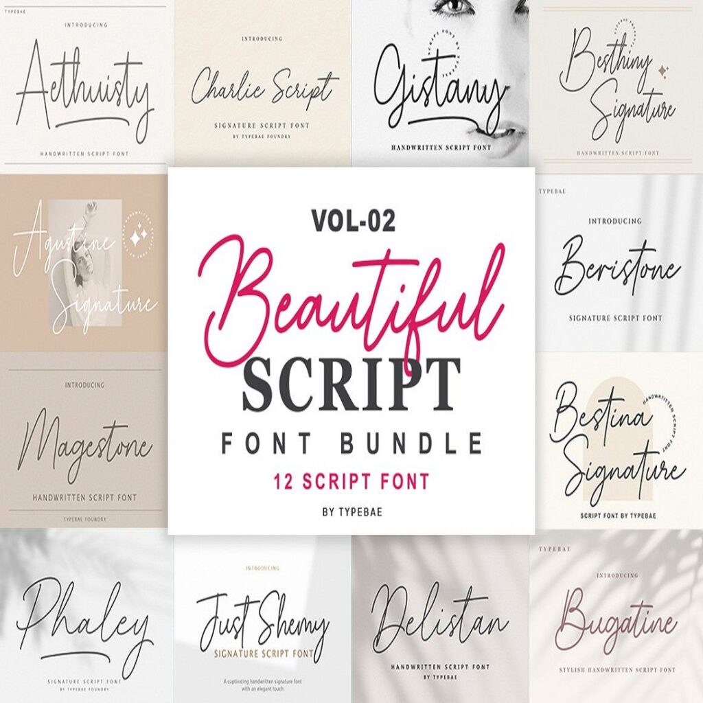 beautiful script fonts mini bundle - youworkforthem... Beautiful Script Font Bundle Vol 2 - MasterBundles