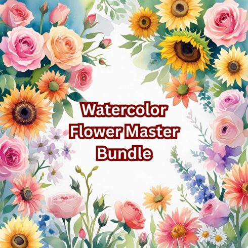Watercolor Flower Master Bundle cover image.