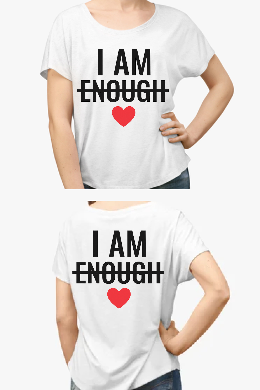 I AM ENOUGH T-shirt design pinterest preview image.