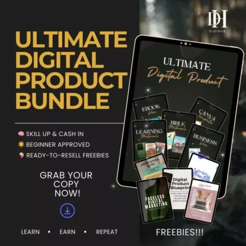 Ultimate Digital Product Bundle | Templates, Ebooks, Planners & Tools | Resell Rights | Instant Download | Editable Canva New cover image.