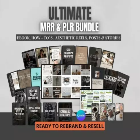 Ultimate EBook PLR MRR Bundle Passive Income, PLR Mrr Digital Products, Master Resell Rights, plr ebook, Master Resell Rights Education, dfy New cover image.