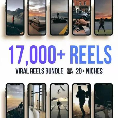 17k+ Viral Faceless Video Reels + BONUS of editing goodies, Aesthetic Reels Bundle, Trendy Reels, Digital Marketing for Tiktok, Instagram new Bundle cover image.
