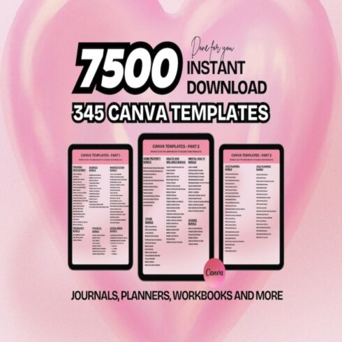 7500+ PLR MRR Digital Product Canva Templates Bundle | 2025 2026 Printable Planners Journals Trackers | Resell Rights | DFY Business Kit cover image.