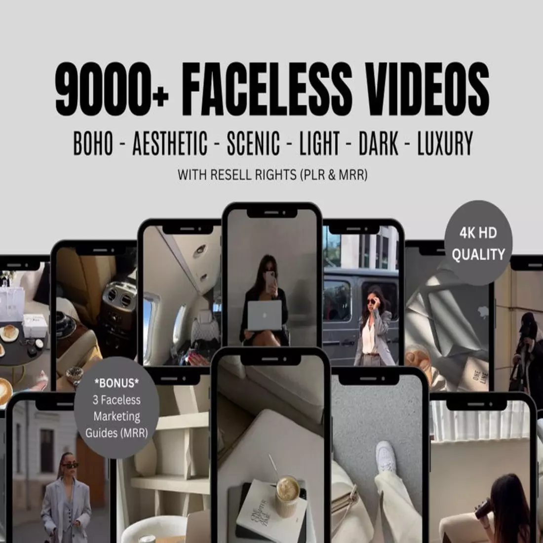 9000+ Faceless Reels Bundle, Videos, Faceless Marketing, Faceless Reels, Faceless Video, Aesthetic Reels, Digital Marketing, Resell Right cover image.
