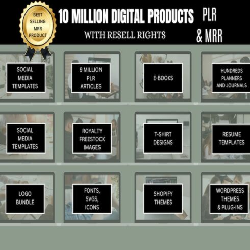 10M+ Ultimate Resell Digital Products Bundle Ideal for Passive Income, Featuring (MRR)(PLR) Private Label Rights & Master Resell Rights cover image.
