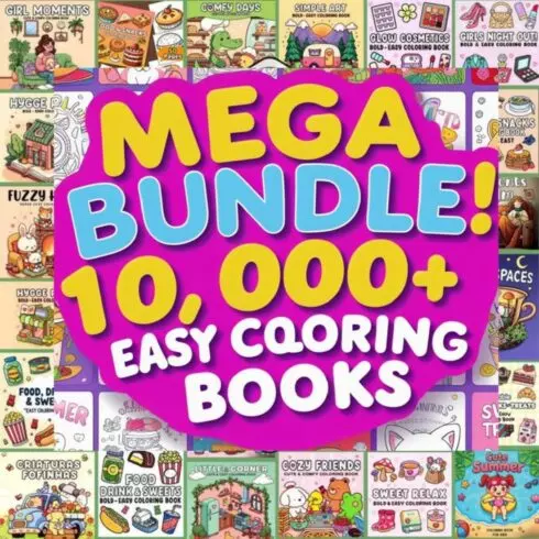 10,000+ Digital Download Coloring Pages, Easy Coloring Books, Wedding Activity for Kids Adults, Browsing Coloring Book, Coco,Digital Product cover image.