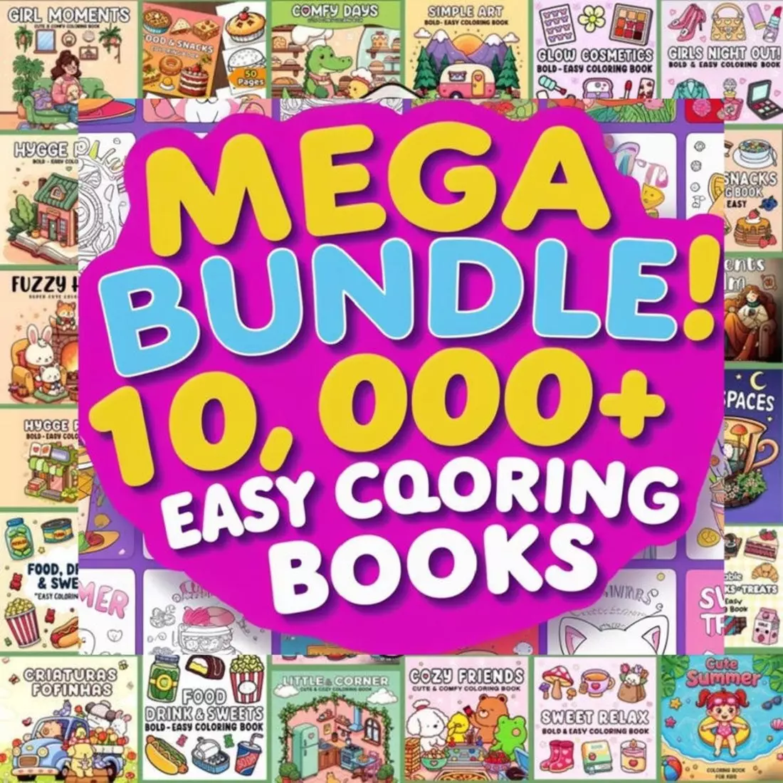 10,000+ Digital Download Coloring Pages, Easy Coloring Books, Wedding Activity for Kids Adults, Browsing Coloring Book, Coco,Digital Product cover image.