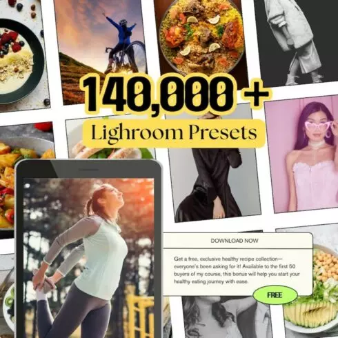 140,000 Lightroom Presets Ultimate Editing Bundle Instant Digital Download mega bundle Best collection photos videos editing Digital cover image.