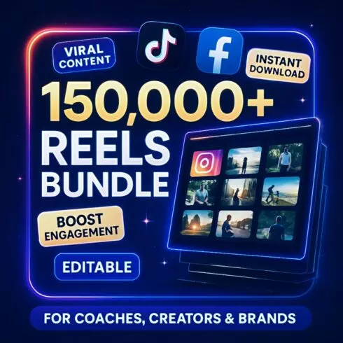 Mega Reels Vault – 150K+ Short Videos for Instagram, TikTok & More Mega Reels Bundle cover image.