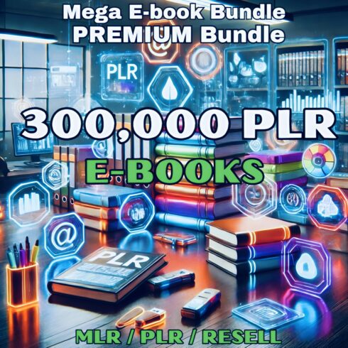 300,000+ PLR & MRR eBooks Bundle – Massive Digital Library for Entrepreneurs | Resell - Rebrand Rights Included, Mega Ebook Bundle PLR Books cover image.