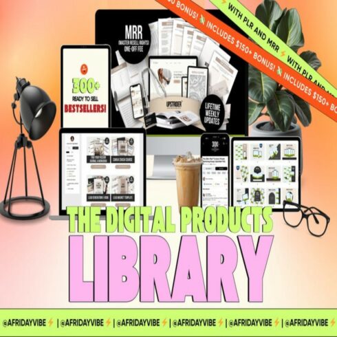 The Official Digital Products Library with Master Resell Rights DFY PLR Digital Products to Sell on Etsy, Gumroad, Master Bundle, Payhip and More for Passive Income cover image.