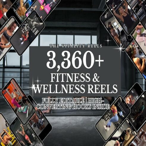 Fitness Reels, Fitness GYM Reels Bundle, Training Fitness Reels, Gym Fitness Videos, YouTube Shorts, Instagram Reels, Motivational, MRR, PLR cover image.