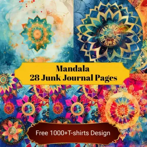 Mandala Junk Journal Pages 26 Mandalas Digital Junk Journal Papers for Instant Download Paper Kit Digital Bundle cover image.