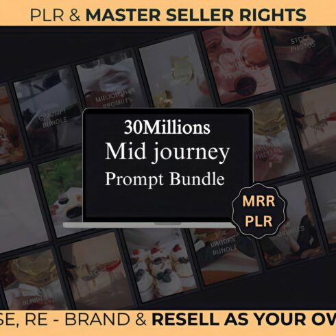 30million+Midjourney Prompts Bundle Resell Right cover image.