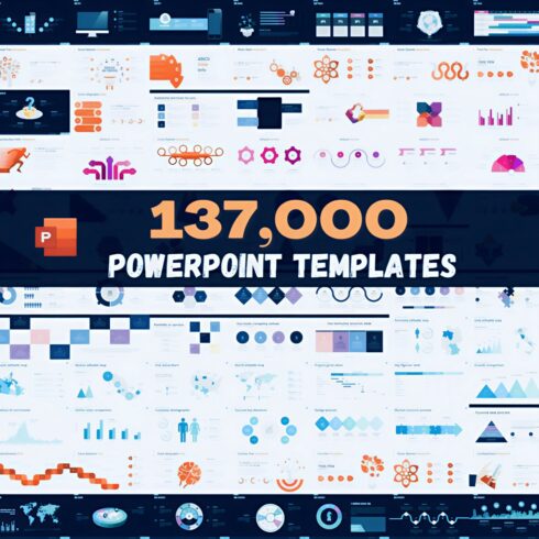 137,000 PowerPoint Template | Resell Right | Presentation Premium Template Collection Digital Download cover image.