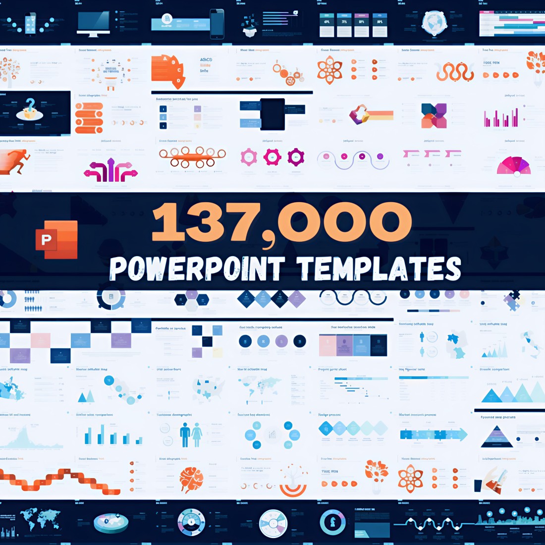 137,000 PowerPoint Template | Resell Right | Presentation Premium Template Collection Digital Download cover image.